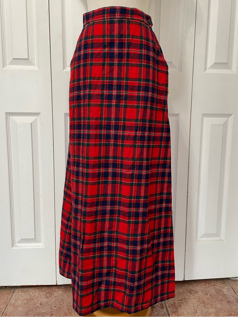 Pendleton Red and Black Tartan Maxi Skirt